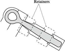 Secure the towing eyelet in the retainers.